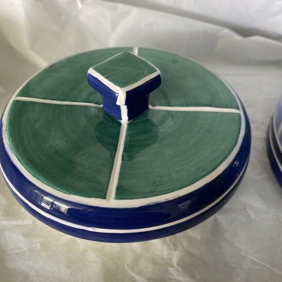 1998 Clay Art Tropical Fish Cookie / Sugar Jar Adriatic Hand Painted South 8.5”​ - Picture 9 of 9